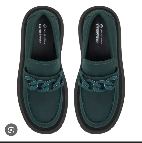 Call It Spring - Ragean Platform Loafers - Green - US7 - Picture 2 of 4